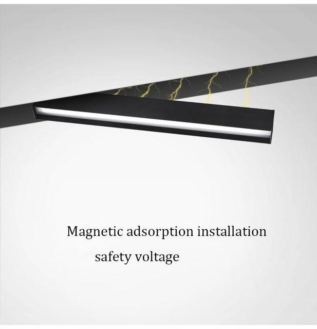 34mm  magnetic track linear flood lamp Linear Magnetic LED Track Light Aluminum COB LED Spot Light Recessed For Home Shop Nordic Strip Track Lighting Fixtures